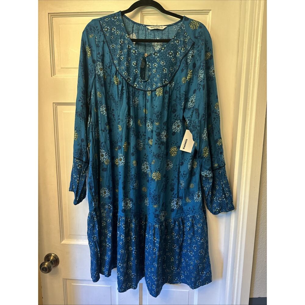 Sonoma Women’s XXL Dress Prairie Style, Flare, Floral NWT Cottagecore